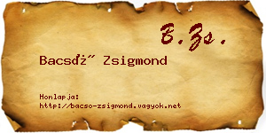 Bacsó Zsigmond névjegykártya